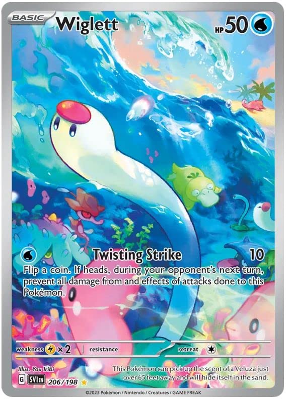 2023 ポケモンカード Wiglett ART RARE Wiglett 206/198 Illustration Rare Pokemon Card (Scarlet & Violet
